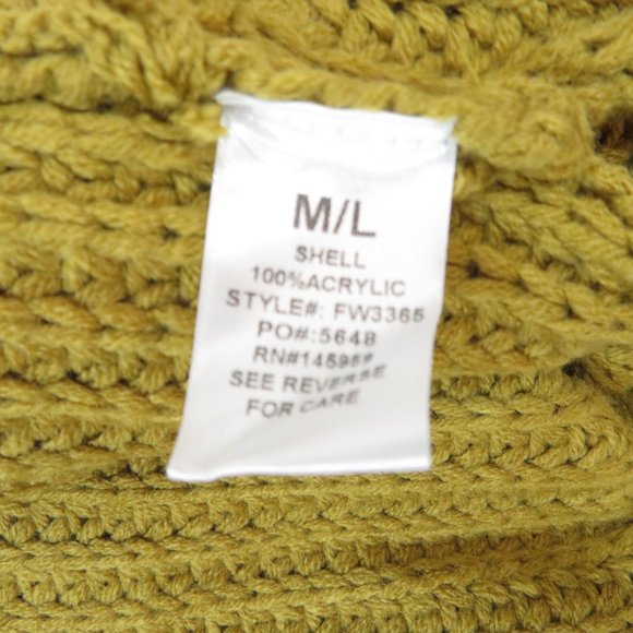 Dress Forum Cardigan Chunky Knit Relaxed Fit Sweater with Pockets M/L Mustard - Picture 5 of 6